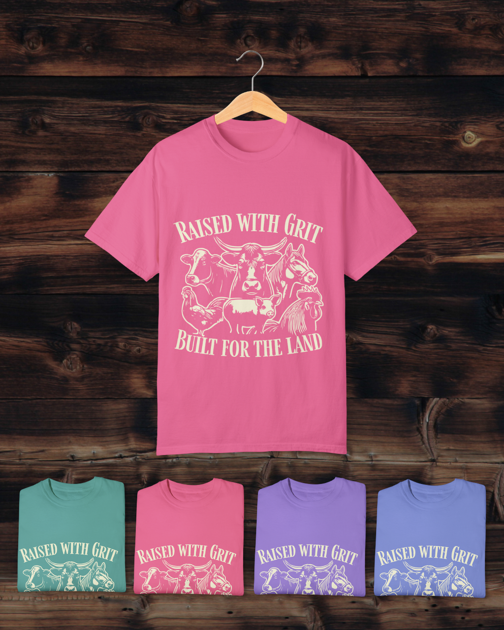 Raised With Grit – Built for the Land Tee